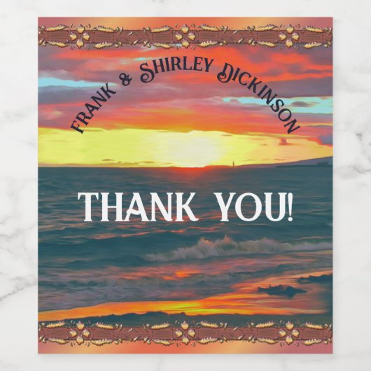 Geweldige dag bedankt 1490 wijn etiket (Enkel label)