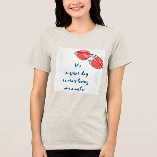 Geweldige dag beginnen liefdevol Inspirerend Tri-Blend Shirt (Voorkant)