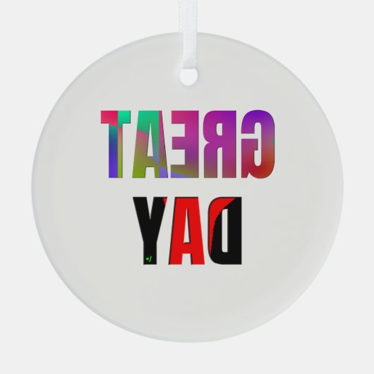 Geweldige dag. glas ornament (Achterkant)