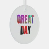 Geweldige dag. glas ornament (Voorkant Rechts)