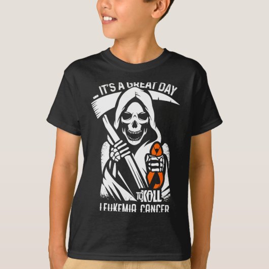 Geweldige dag- leukemie kanker bewustzijn supporte t-shirt (Voorkant)