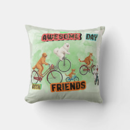 Geweldige dag met vrienden - Honden en katten op f Kussen
