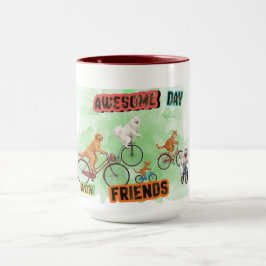 Geweldige dag met vrienden - Honden en katten op f Mok