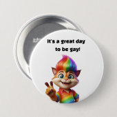 Geweldige dag om homo te zijn ronde button 7,6 cm (Voorkant /achterkant)