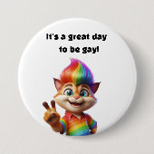 Geweldige dag om homo te zijn ronde button 7,6 cm (Voorkant)
