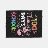 Geweldige dagen van school Schattigee flamingo stu Fleece Deken (Voorkant (Horizontaal))