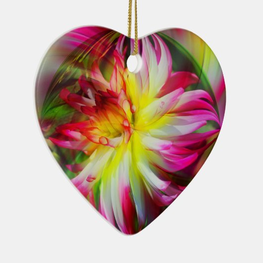 Geweldige Dahlia Flower Abstract Art Ornament (Rechts)