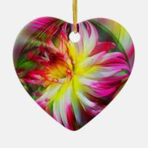Geweldige Dahlia Flower Abstract Art Ornament