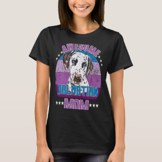 Geweldige Dalmatische Moeder Retro Zonsondergang M T-shirt