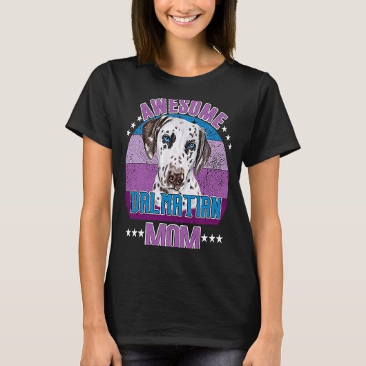 Geweldige Dalmatische Moeder Retro Zonsondergang M T-shirt (Voorkant)