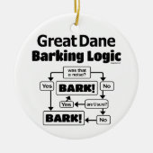 Geweldige Dane Barking Logic Keramisch Ornament (Voorkant)