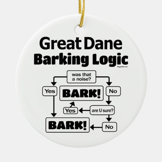 Geweldige Dane Barking Logic Keramisch Ornament (Voorkant)
