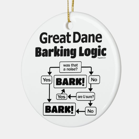 Geweldige Dane Barking Logic Keramisch Ornament (Links)