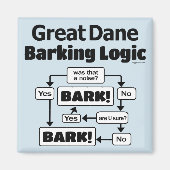 Geweldige Dane Barking Logic Magneet (Voorkant)