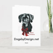 Geweldige Dane Black-kerstcadeautjes Feestdagen Kaart (Achterkant)