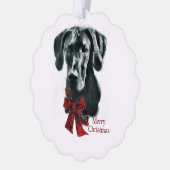 Geweldige Dane Black-kerstcadeautjes Ornament Kaart (Links)