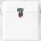 Geweldige Dane Black-kerstcadeautjes Ronde Sticker (Tas)