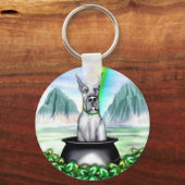 Geweldige Dane Blue Pot O Gold Sleutelhanger (Voorkant)