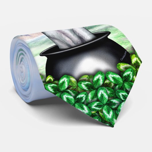 Geweldige Dane Blue Pot O Gold Stropdas (Opgerold)