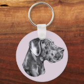 Geweldige Dane Blue Uncroded Sleutelhanger (Voorkant)