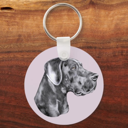 Geweldige Dane Blue Uncroded Sleutelhanger (Voorkant)