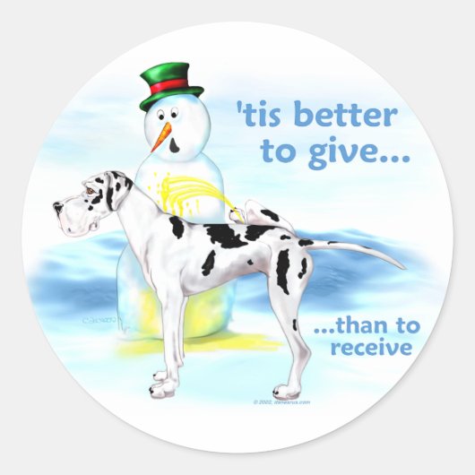 Geweldige Dane BTG Harlequin UC Ronde Sticker (Voorkant)