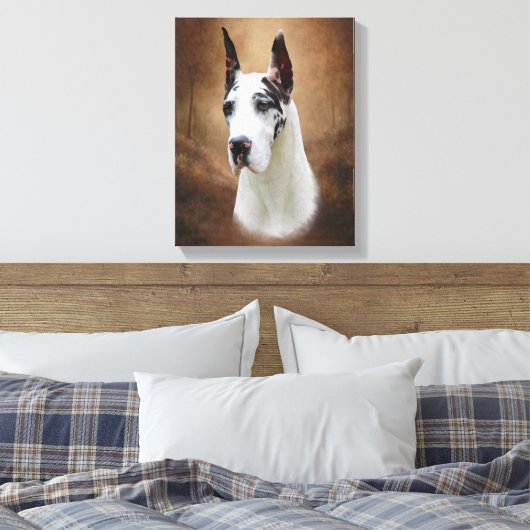 Geweldige Dane Canvas Afdruk (Insitu (Slaapkamer))