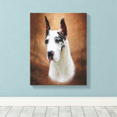 Geweldige Dane Canvas Afdruk (Insitu (Houten vloer))