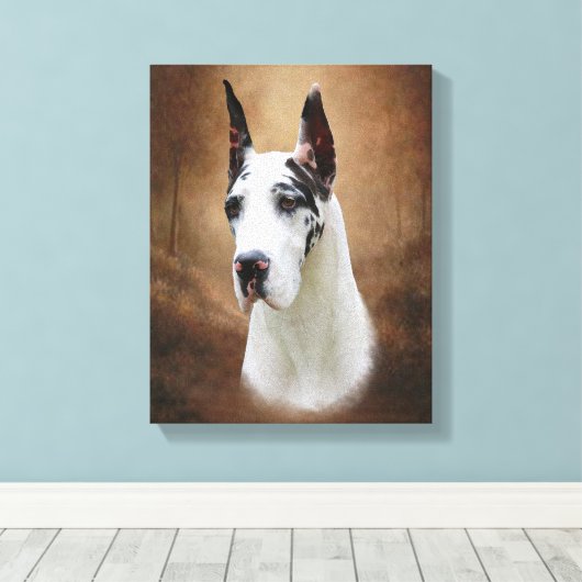 Geweldige Dane Canvas Afdruk (Insitu (Houten vloer))