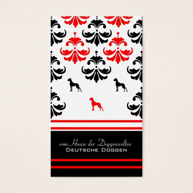 Geweldige Dane Damast Visitekaartjes (Voorkant)