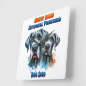 Geweldige Dane Day voor National Purebred Dog! Vierkante Klok (Hoek)