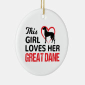 Geweldige dane, dit meisje houdt van haar geweldig keramisch ornament (Rechts)