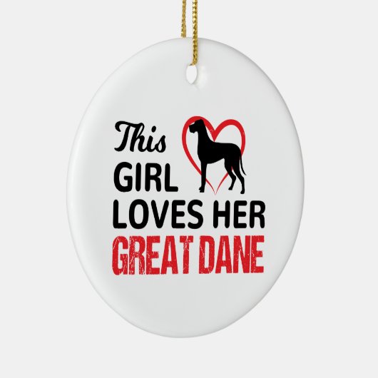 Geweldige dane, dit meisje houdt van haar geweldig keramisch ornament (Rechts)