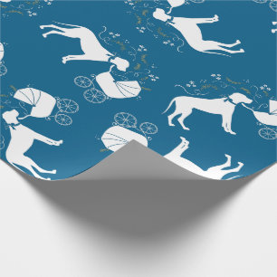 Geweldige Dane Dog Baby shower Puppy Blue Boy Cadeaupapier