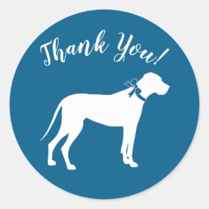 Geweldige Dane Dog Baby shower Puppy Blue Boy Ronde Sticker