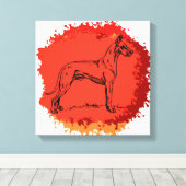 Geweldige Dane Dog Canvas Afdruk (Insitu (Houten vloer))