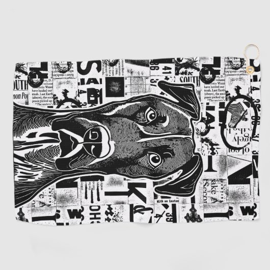 Geweldige Dane Dog Golf Towel Golfhanddoek (Horizontaal)
