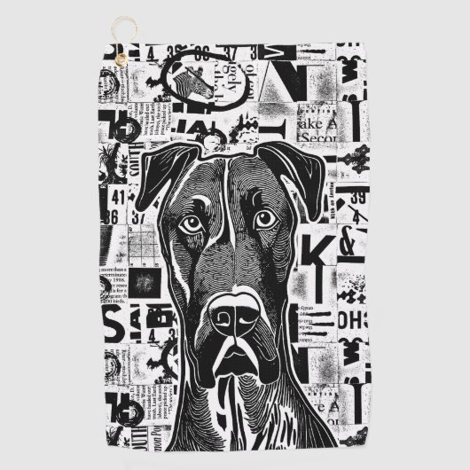 Geweldige Dane Dog Golf Towel Golfhanddoek (Voorkant)