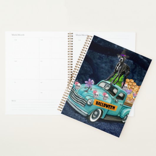 Geweldige Dane Dog Halloween Truck Scary Night Planner (Display)