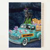 Geweldige Dane Dog Halloween Truck Scary Night Planner (Achterkant)