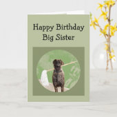 Geweldige Dane Dog Humor for Birthday Big Sister F Kaart (Gele Bloem)