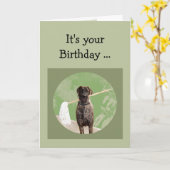Geweldige Dane Dog Humor for Birthday Fun Kaart (Gele Bloem)