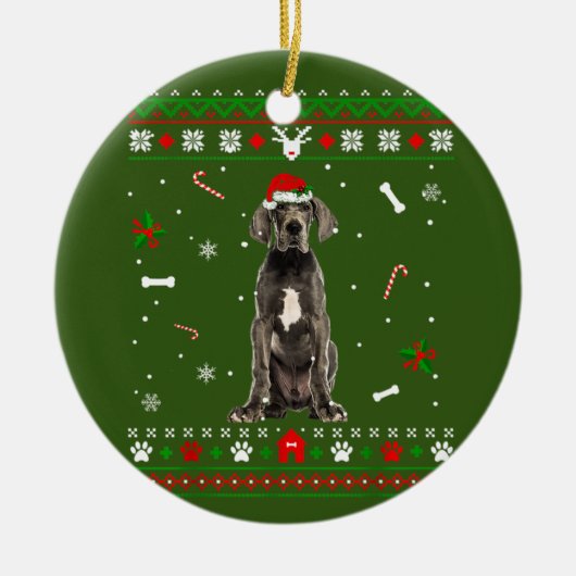 Geweldige Dane Dog Keramisch Ornament (Voorkant)