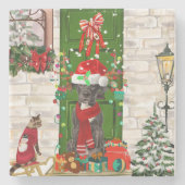 Geweldige Dane Dog-kerst Stenen Onderzetter (Voorkant)