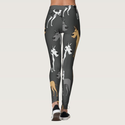 Geweldige Dane Dog Leggings gedrukt. (Achterkant)