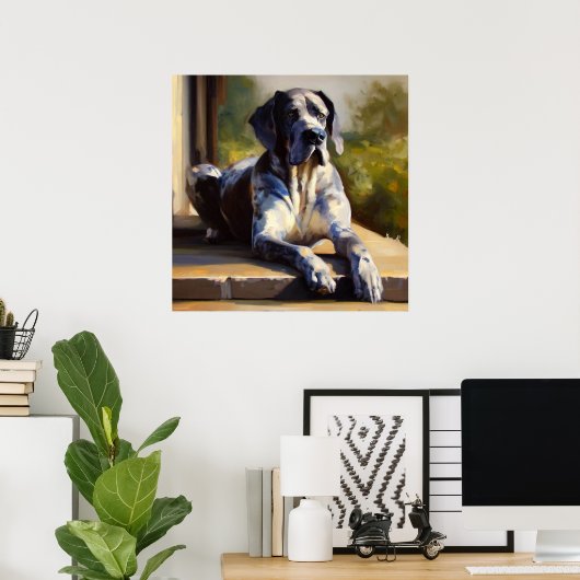 Geweldige Dane Dog Poster (Thuiskantoor)