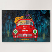 Geweldige Dane Dog-rijdende auto's met een ongeken Legpuzzel (Horizontaal)