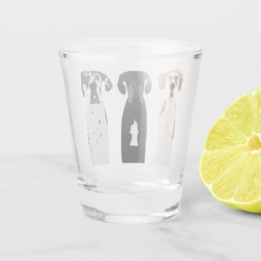 Geweldige Dane Dog Shot Glas (Achterkant)