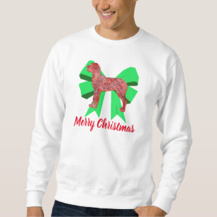 Geweldige Dane Dog Silhouette Green Bow Kerstmis Trui
