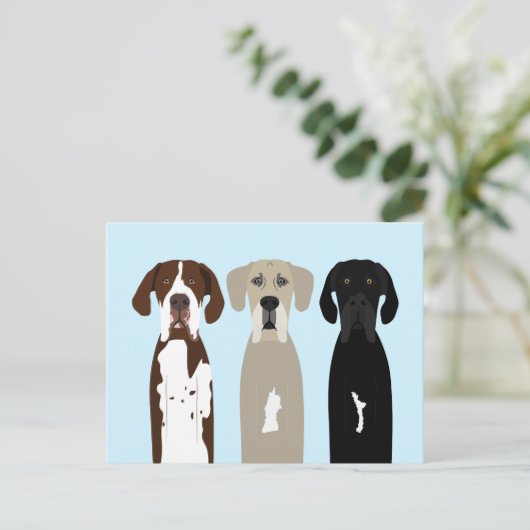 Geweldige Dane Dogs Briefkaart (Staand voorkant)